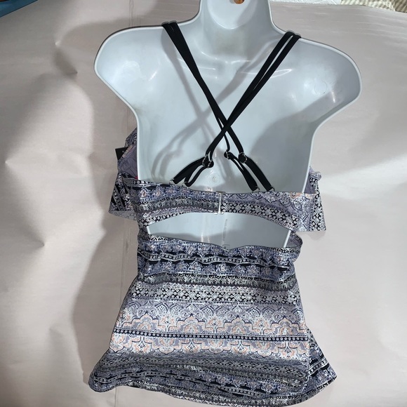 38) nwt Size 2X lavender/silver TANKINI top - Picture 7 of 7